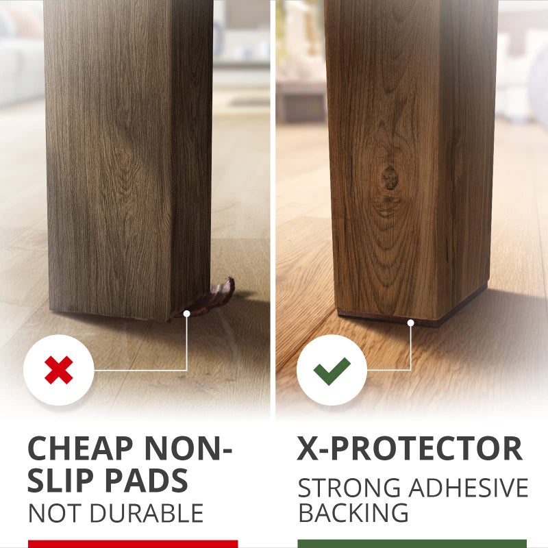 X-PROTECTOR Non Slip Furniture Pads - 8 pcs Premium Furniture Grippers 4"! Self-Adhesive Rubber Feet Furniture Feet - Ideal Non Skid Furniture Pad Floor Protectors - Keep Furniture in Place! - Image 4